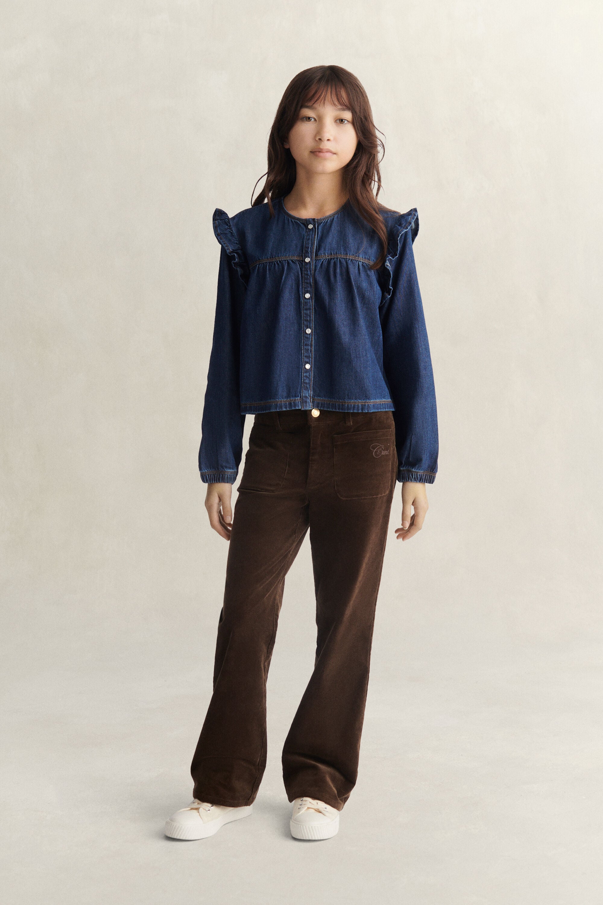 Denim overhemd voor tienermeisjes