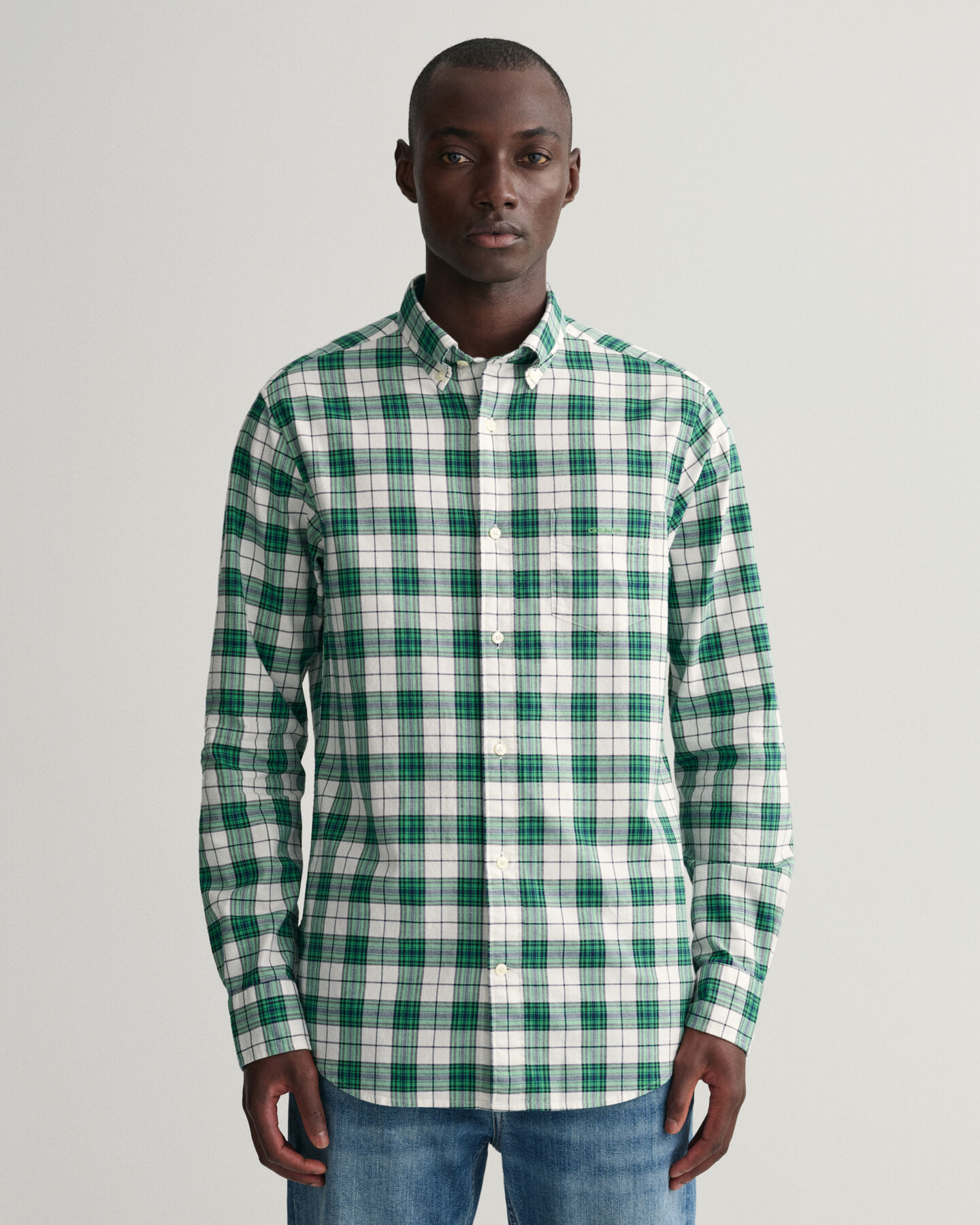 Regular Fit geruit Oxford-overhemd