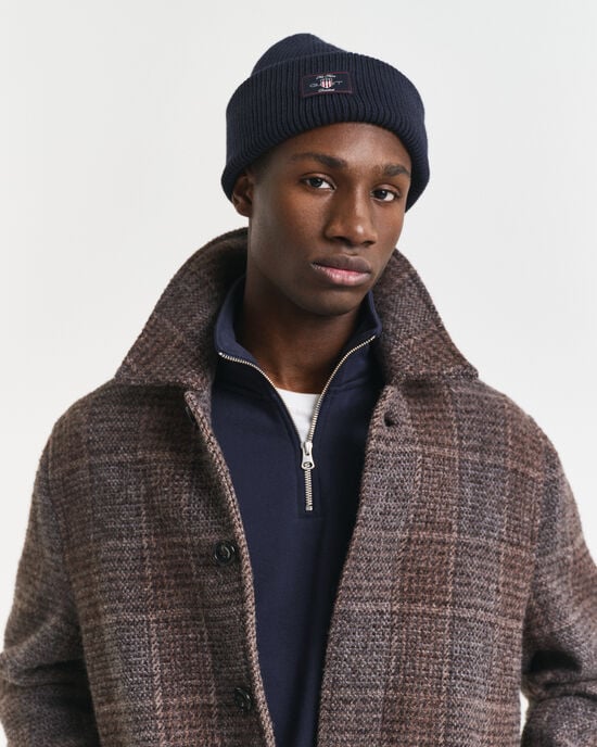 Bonnet côtelé en coton mélangé