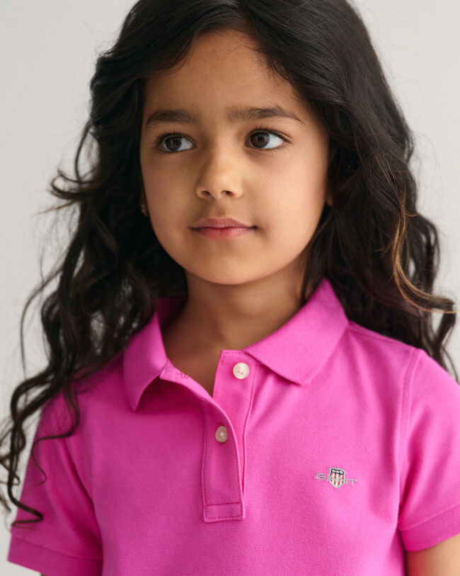 Girls piqu&eacute; Flounce jurk met korte mouwen