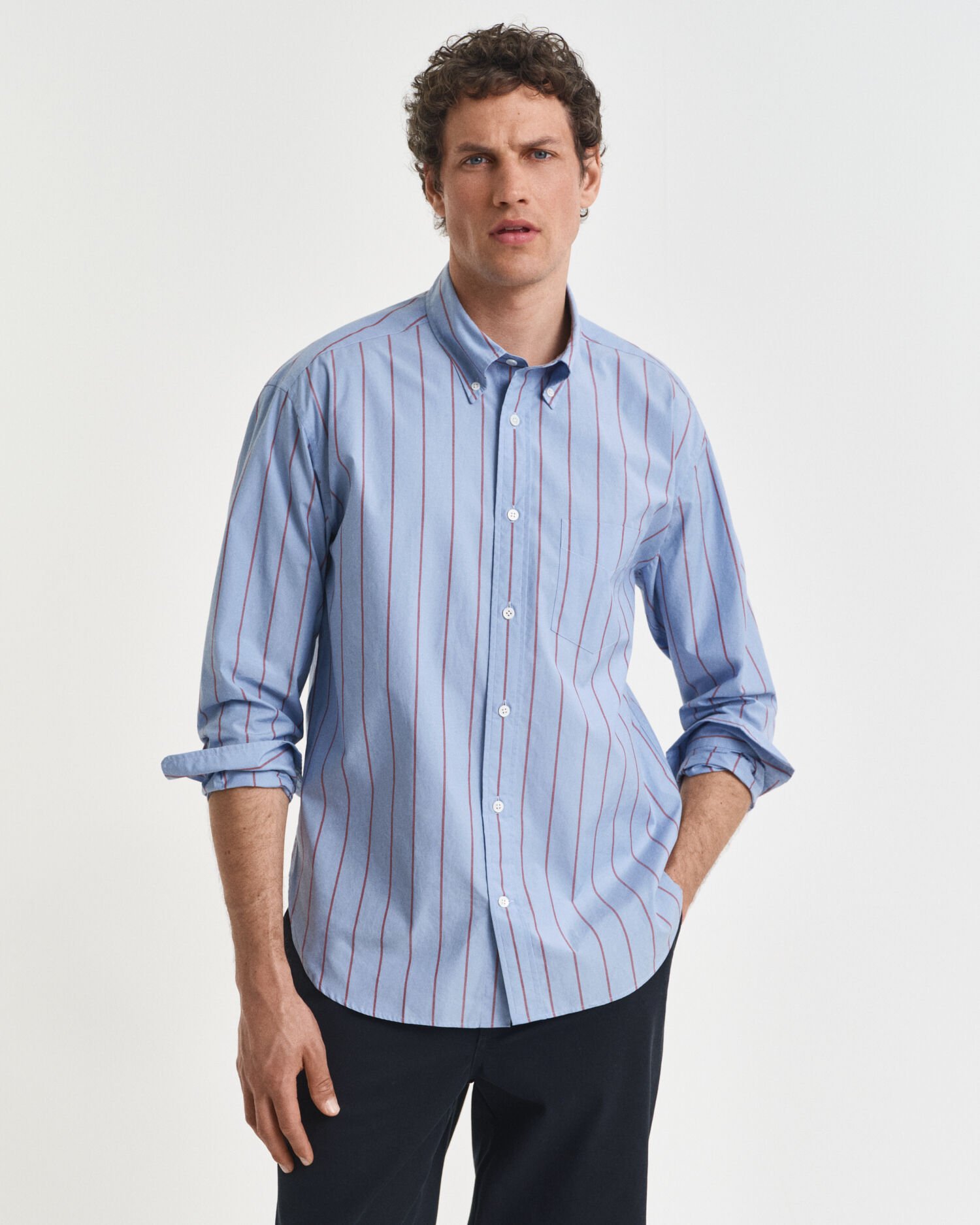 Relaxed Fit Striped Heritage Poplin hemd