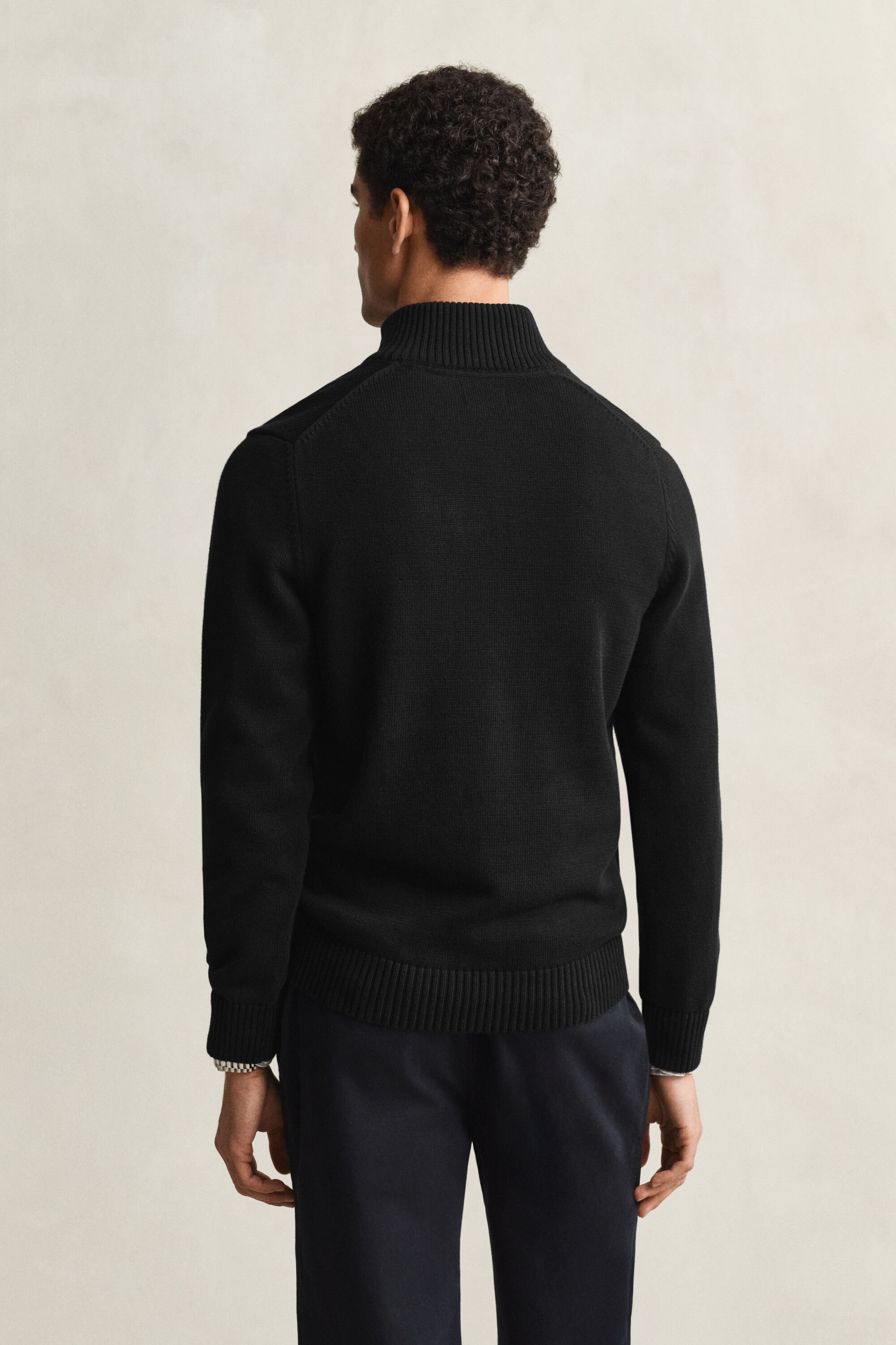 Casual katoenen trui met korte rits