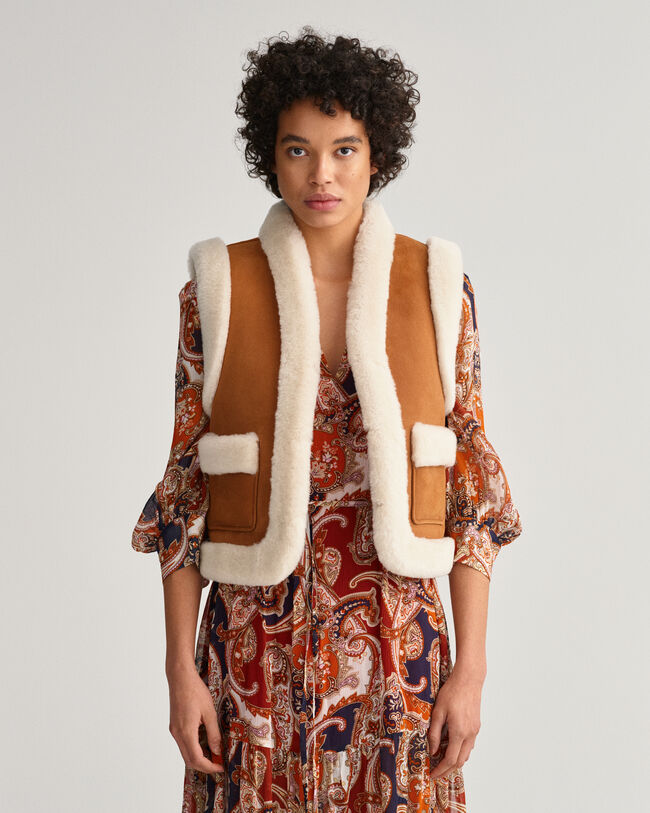 Bodywarmer van lamswol