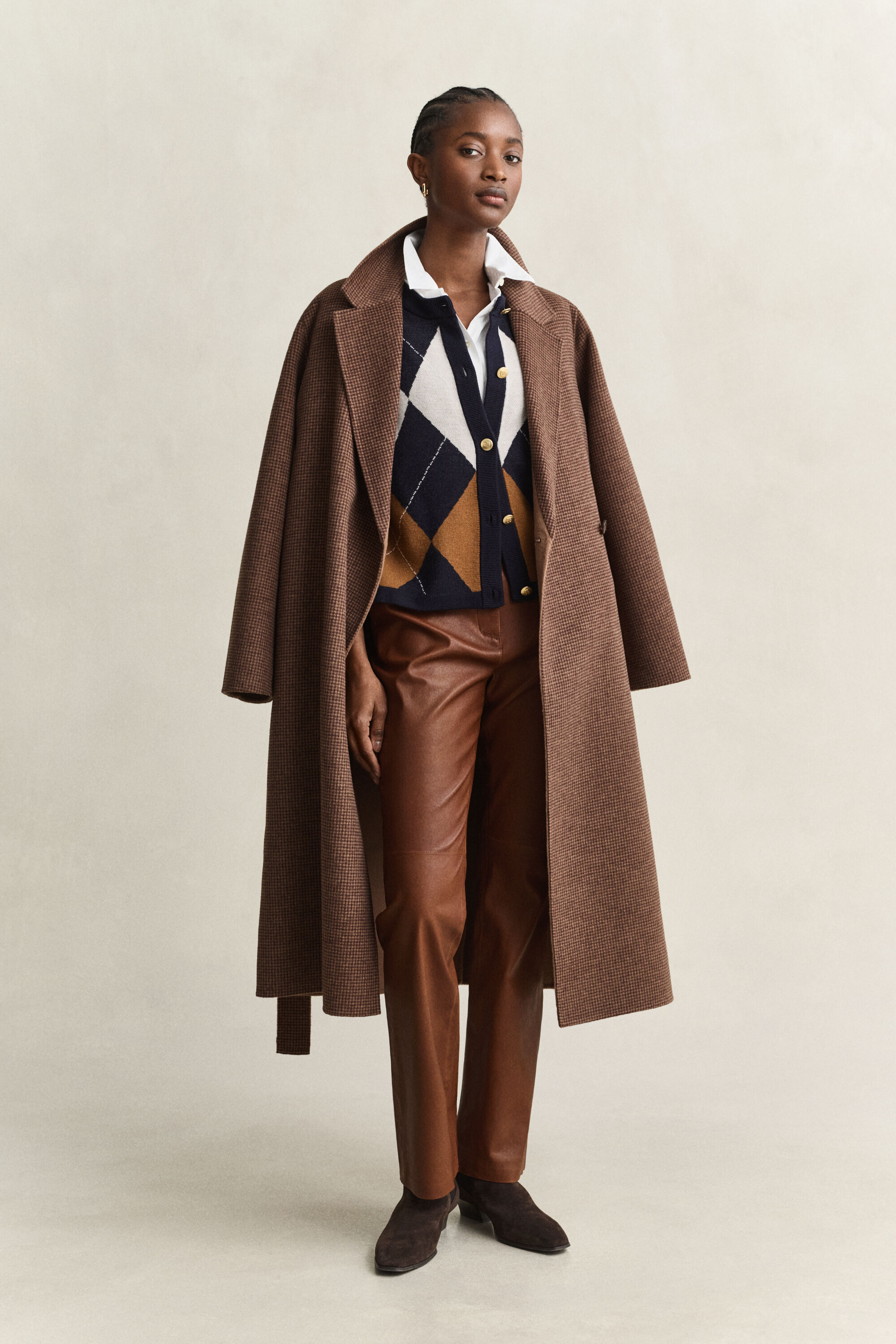 Pantalon évasé en cuir