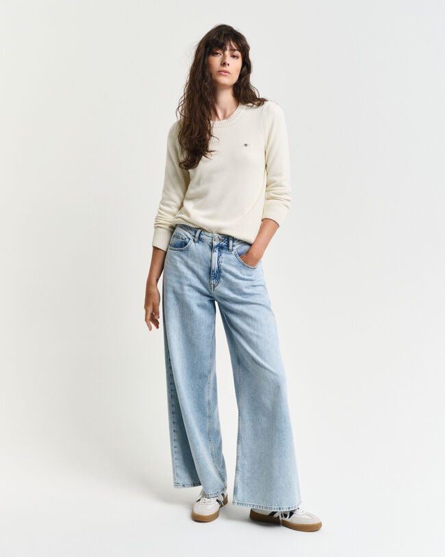 Klassieke katoenen trui met ronde hals