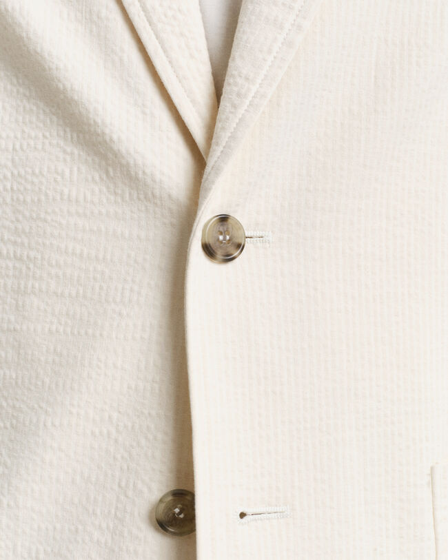 Slim Fit seersucker kostuumjasje