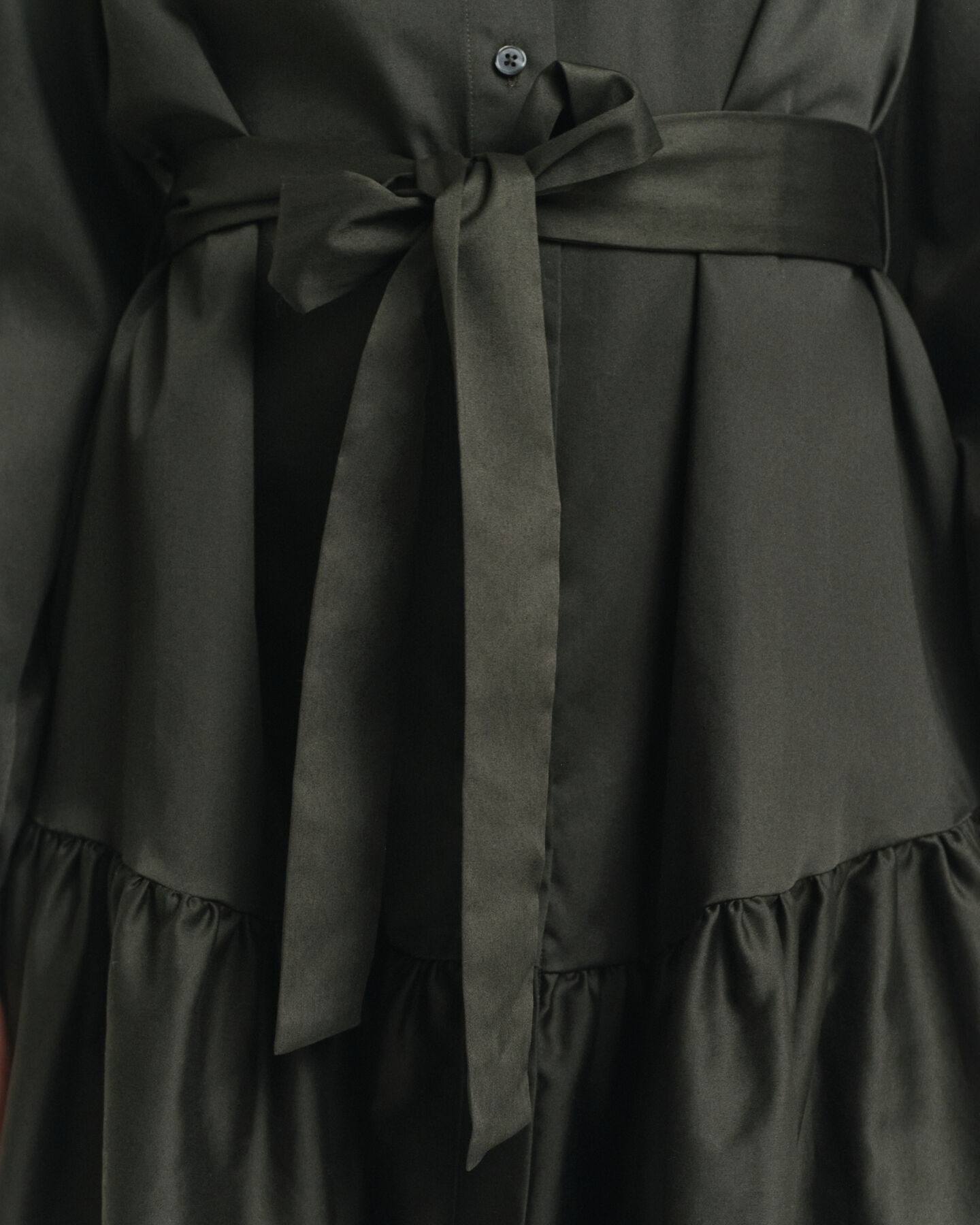 Jurk met lange mouwen van katoensatijn