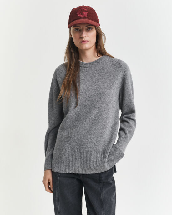 Pull col rond en laine et cachemire doux