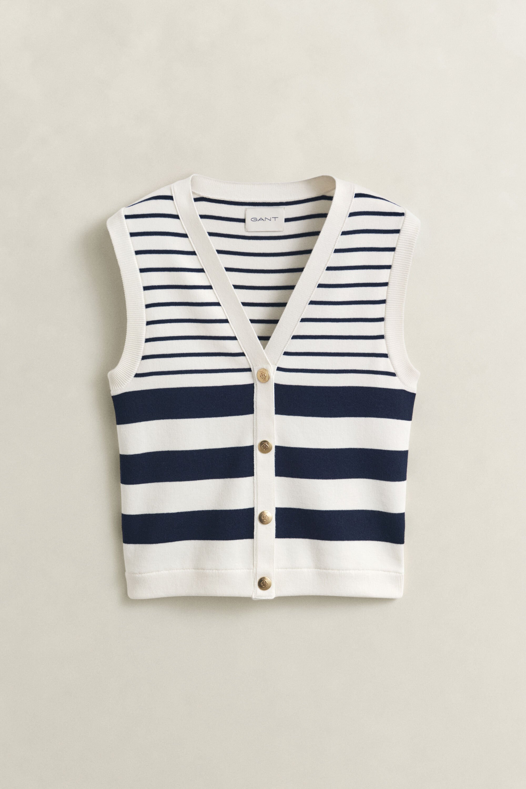 Gilet sans manches en maille à rayures