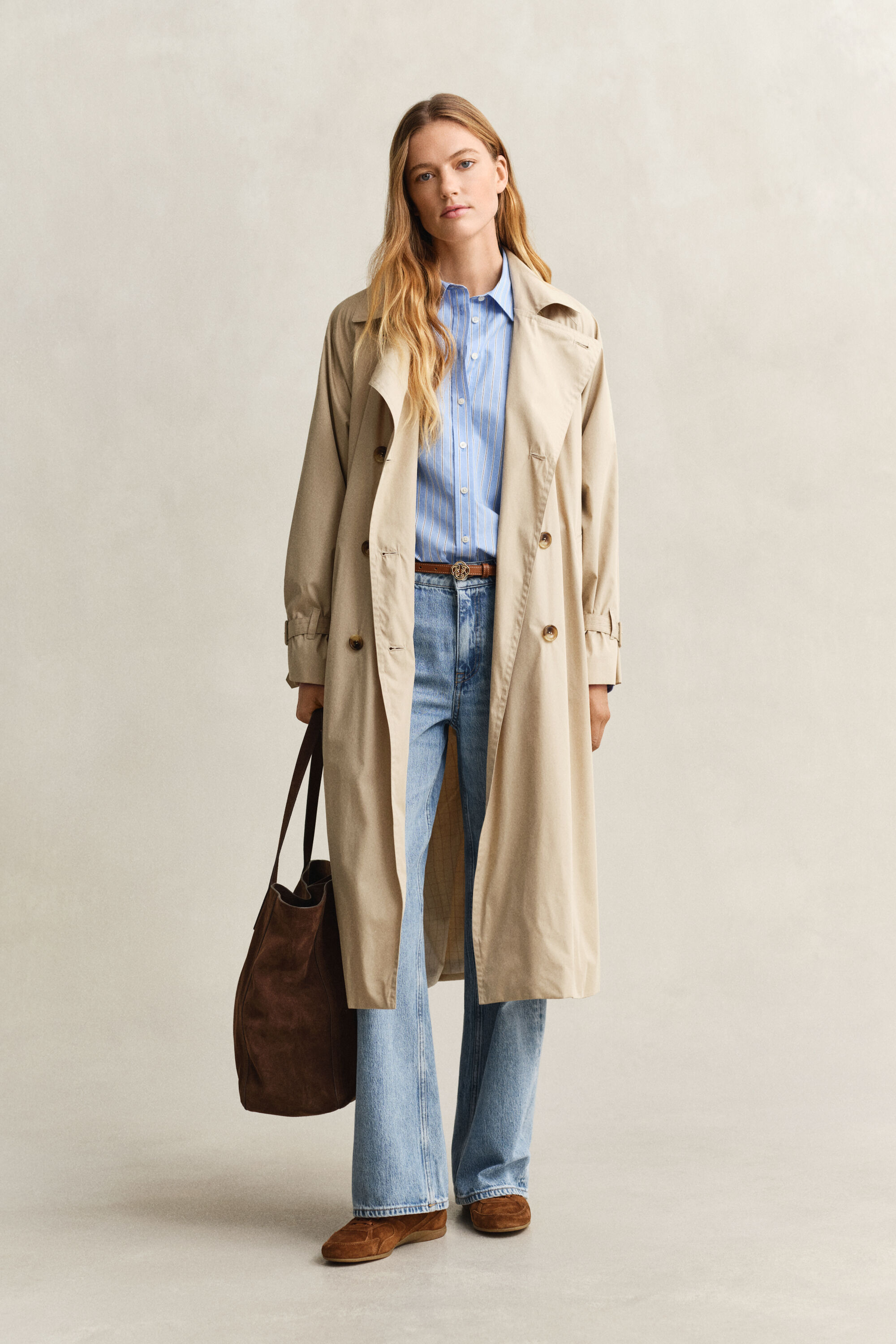 Regular Fit Classic overhemd met strepen van poplin