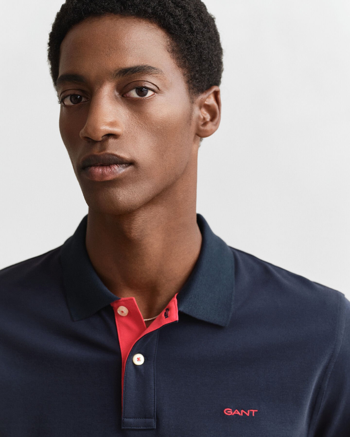 Piqué poloshirt met contrasterend detail