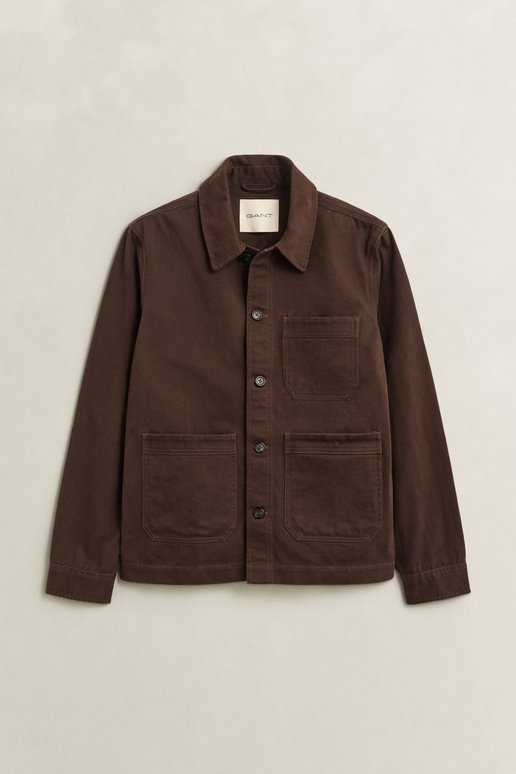 Overshirt van geborstelde keper