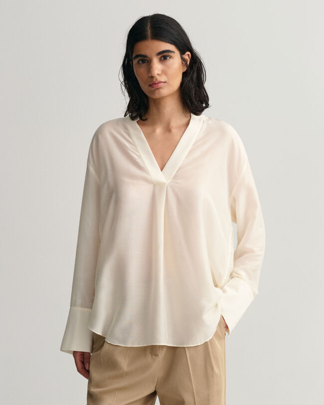 Relaxed Fit blouse met opstaande kraag