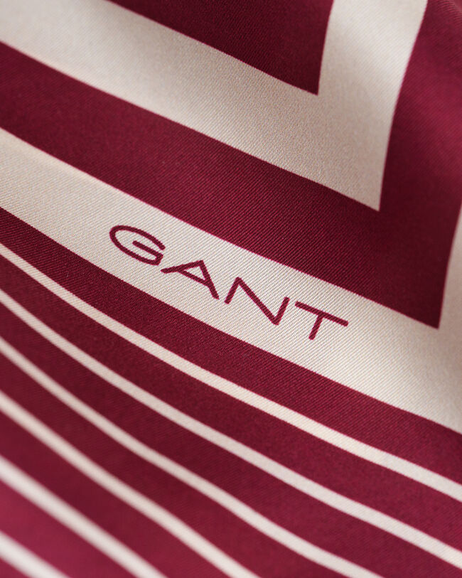 Monogram zijden sjaal met contrasterende randen