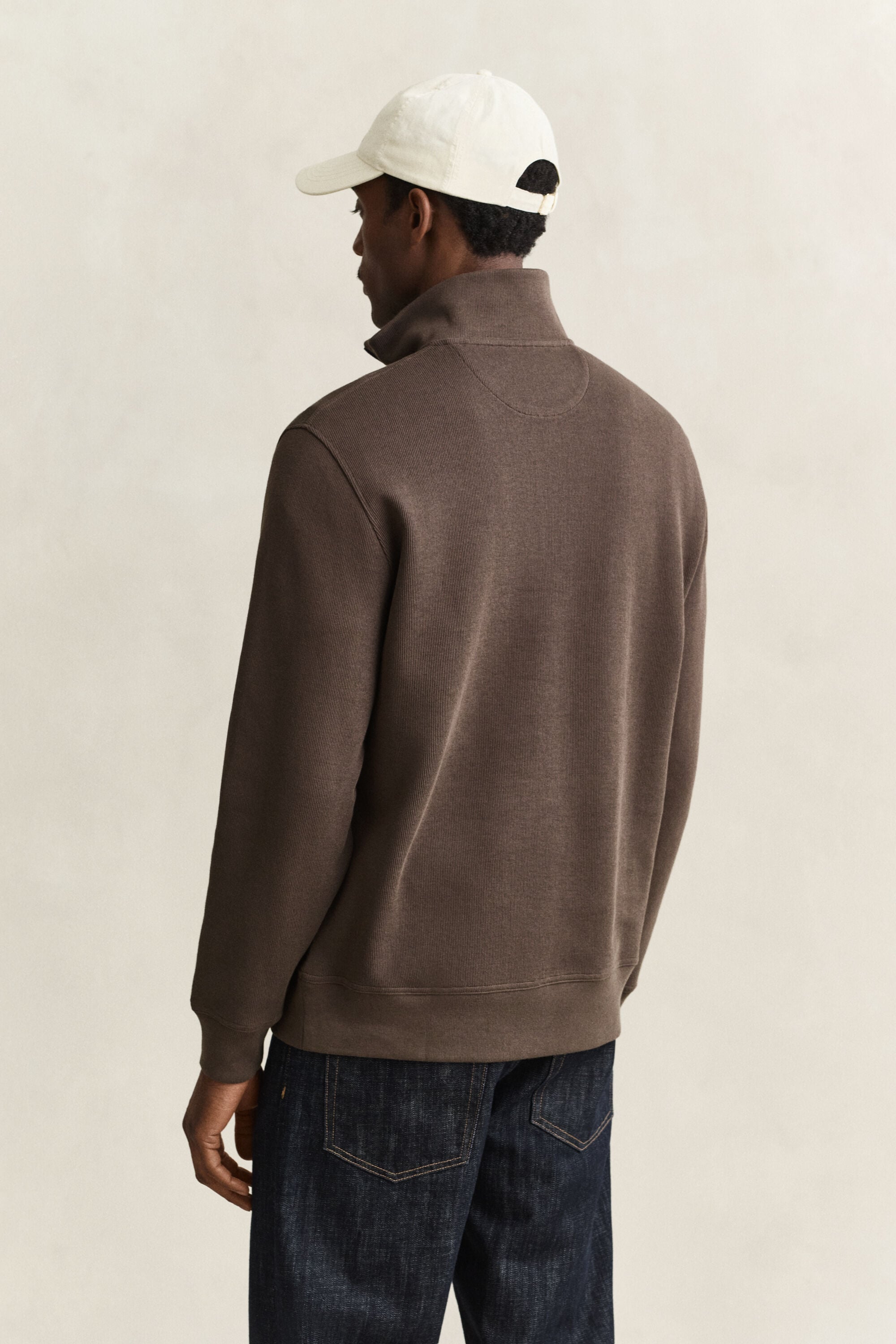 Sacker Rib sweatshirt met korte rits