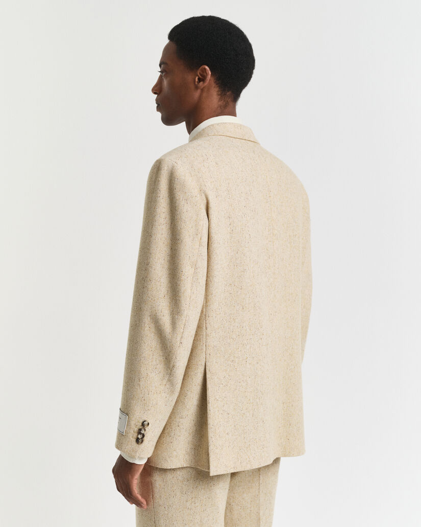 Veste de costume coupe décontractée à chevrons effet moucheté