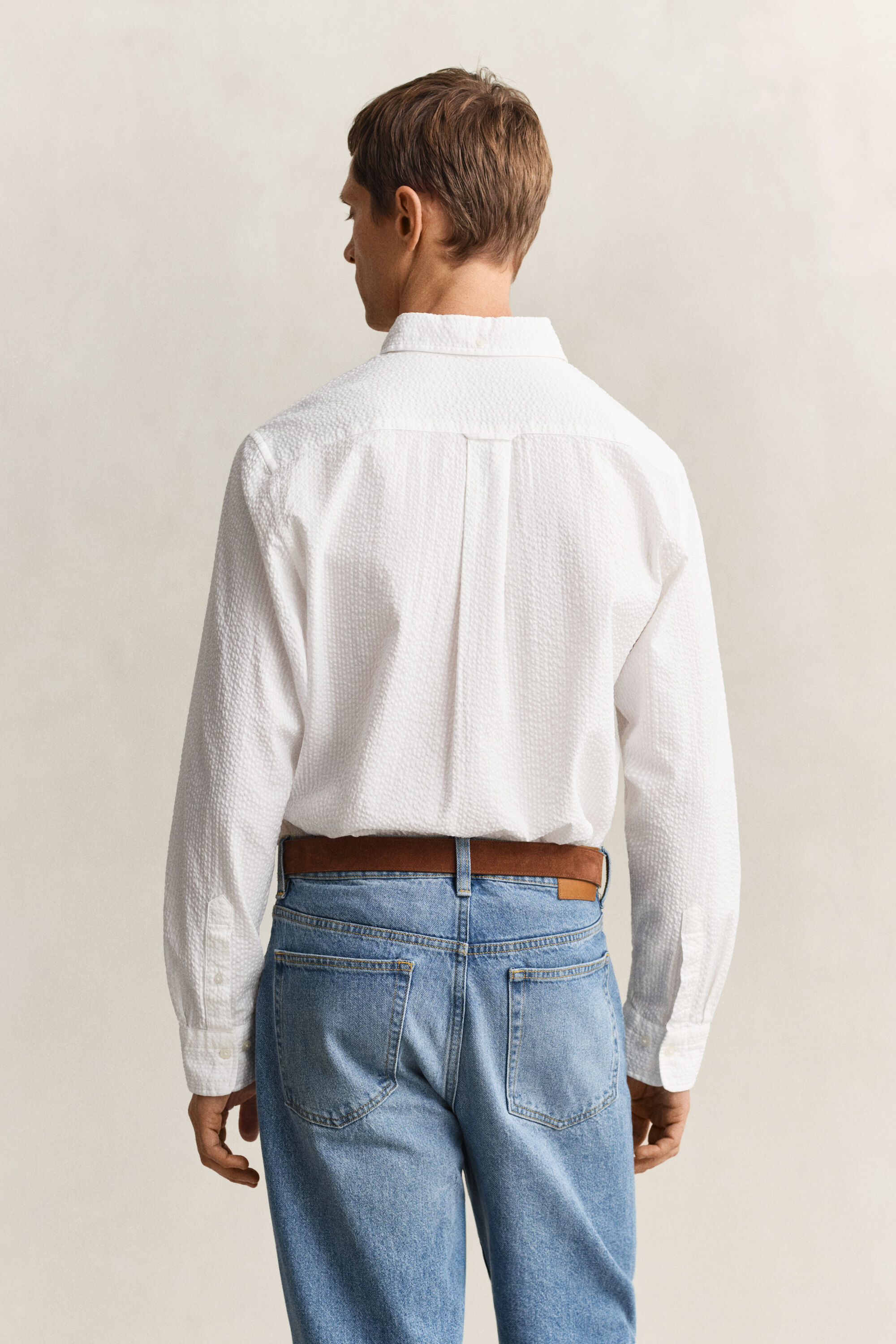 Regular Fit Seersucker overhemd