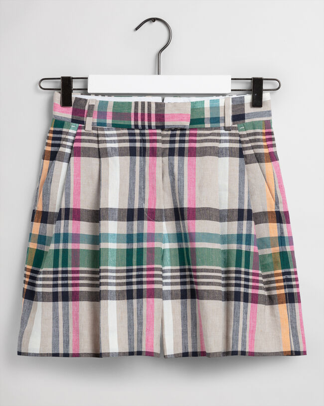 Short habillé à carreaux