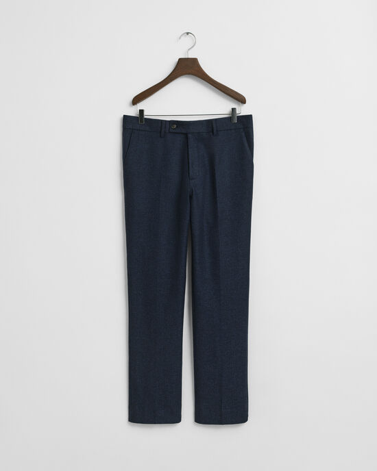 Pantalon de costume coupe slim en flanelle à chevrons