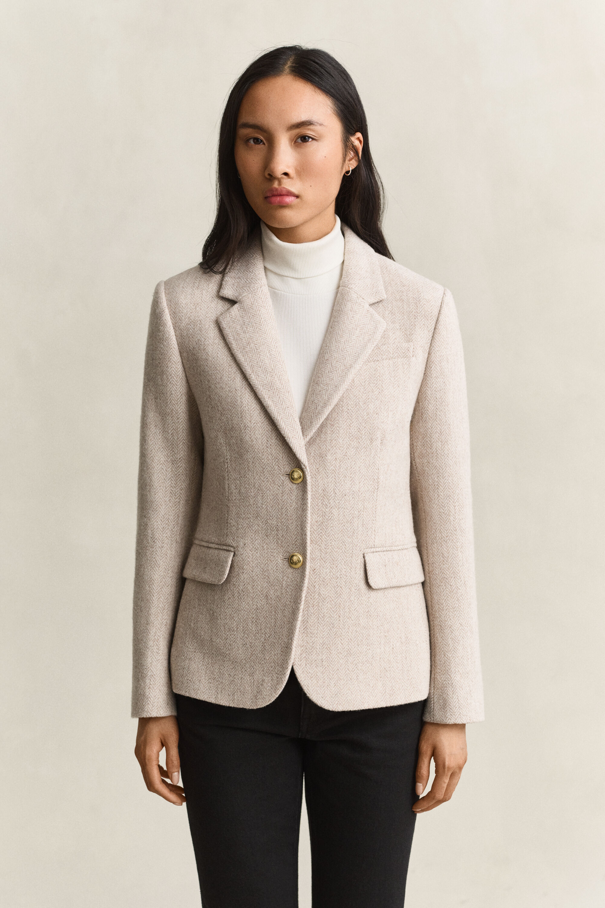 Blazer met visgraatmotief