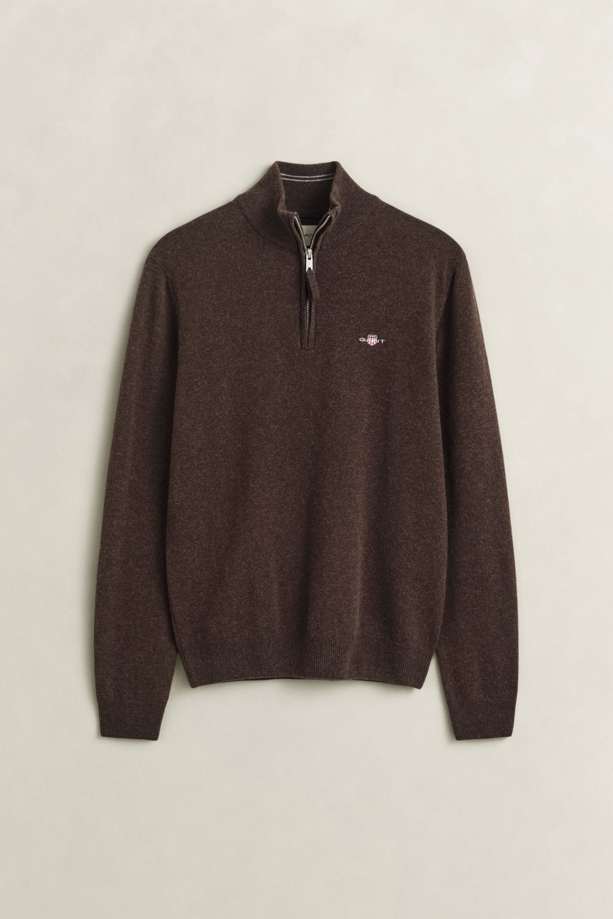 Pull à demi-zip en laine d’agneau