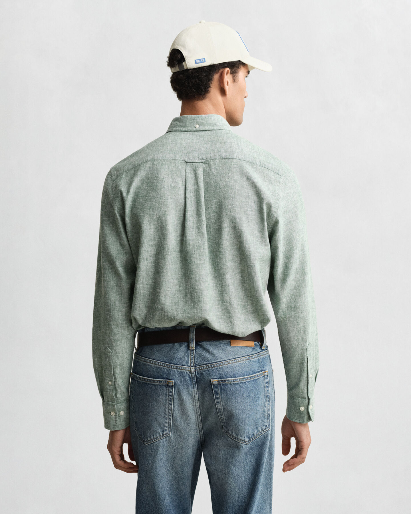 Regular Fit hemd van katoen en linnen