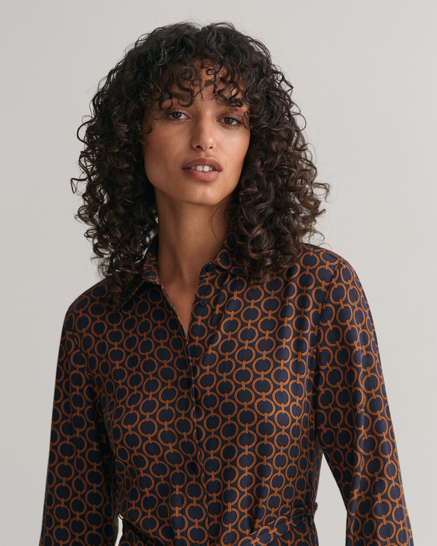 Slim Fit geometrische hemdjurk