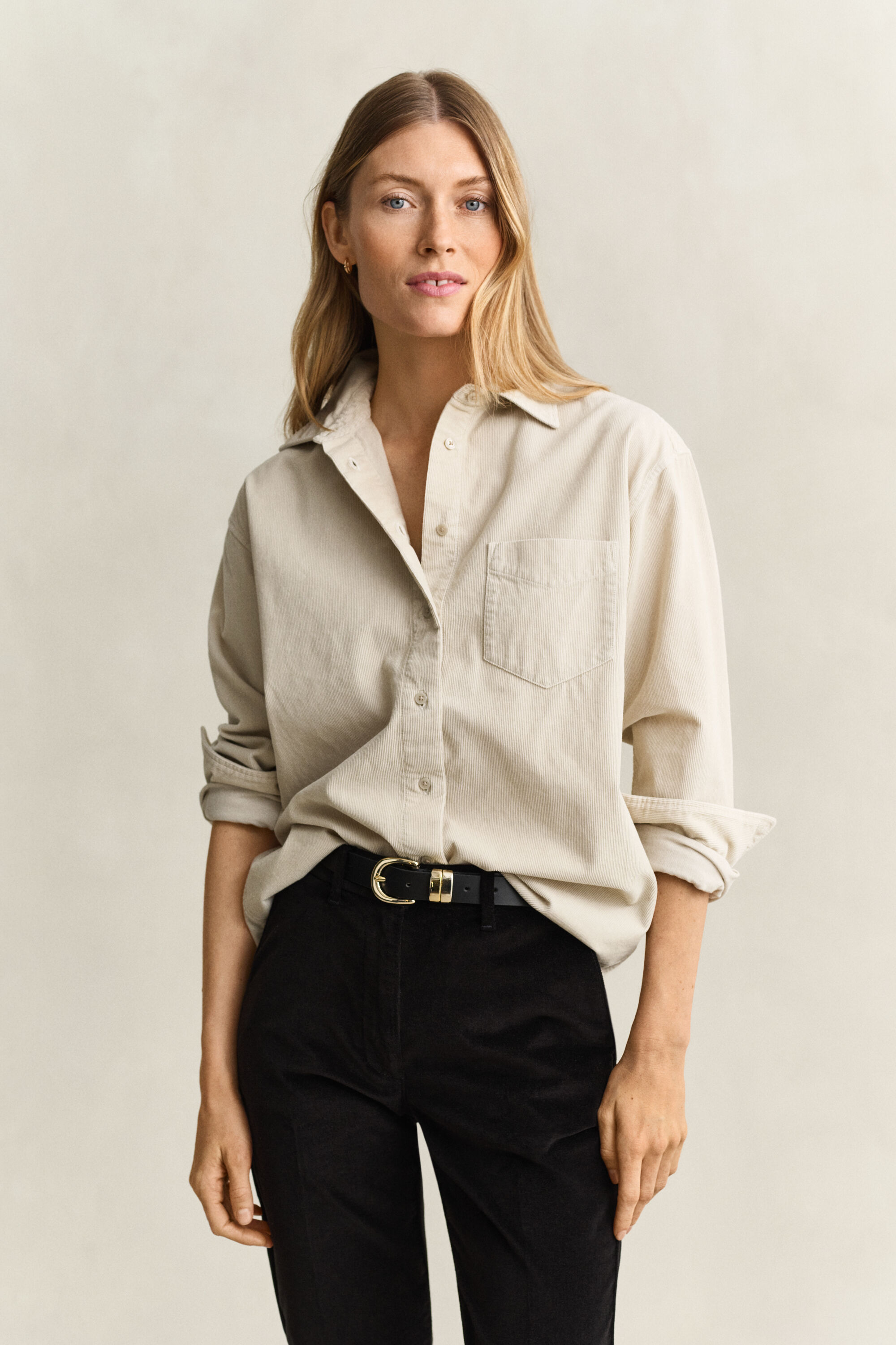Relaxed corduroy hemd