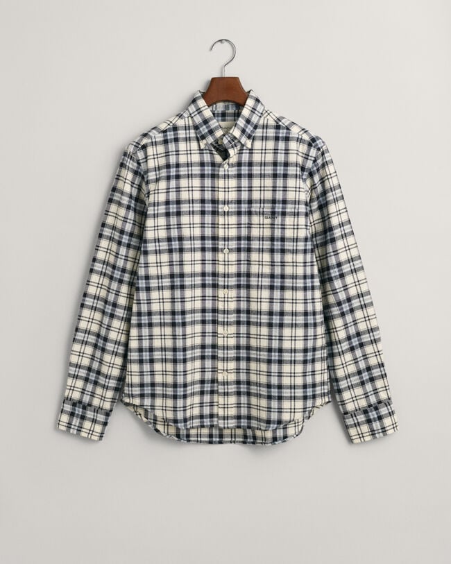 Regular Fit geborsteld geruit Oxford-hemd