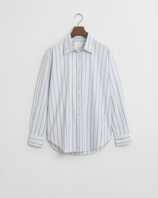 Chemise coupe décontractée en coton Oxford Luxury à rayures
