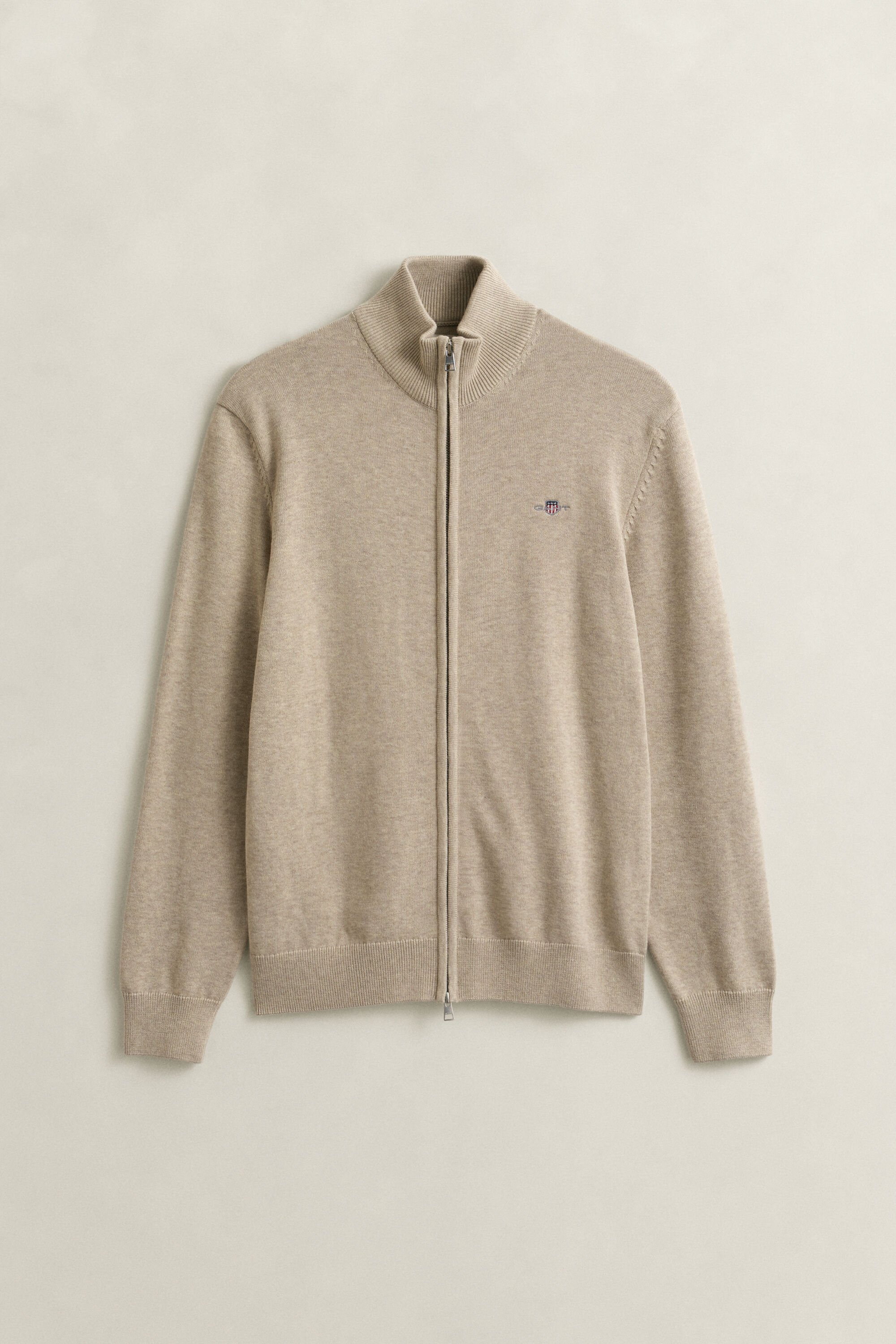 Cardigan zippé en coton décontracté