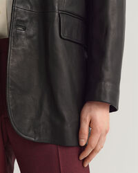 Veste blazer ultra-ample en cuir