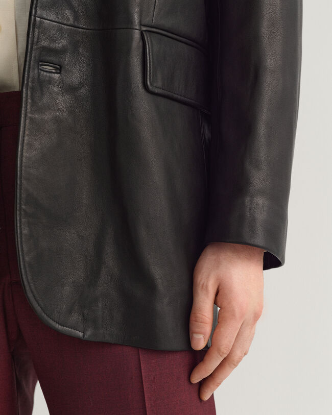Veste blazer ultra-ample en cuir
