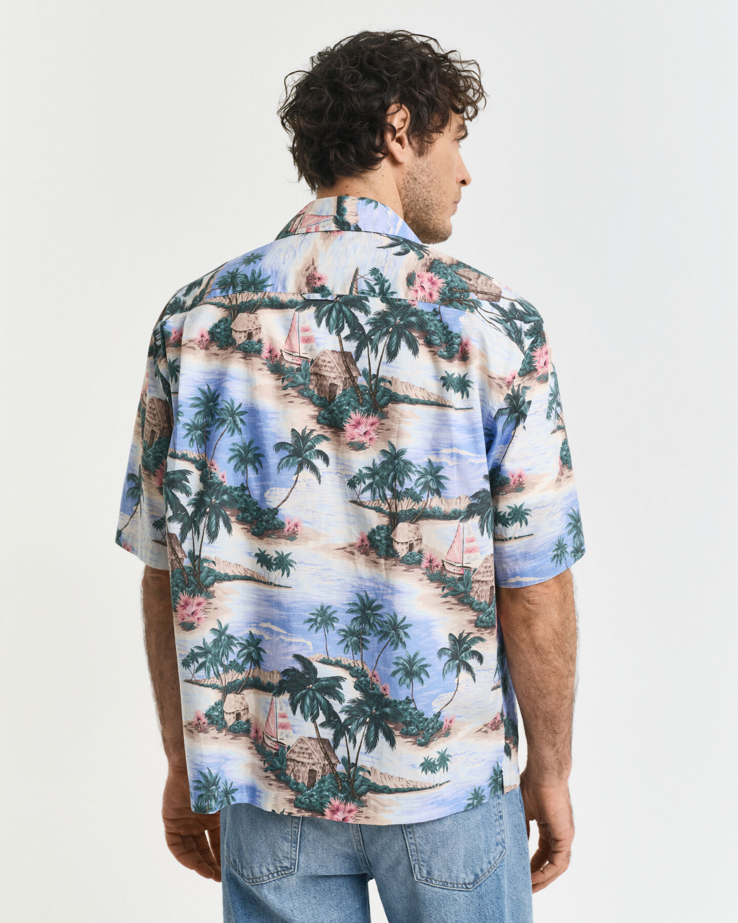 Relaxed Fit hemd met Resort Island-print