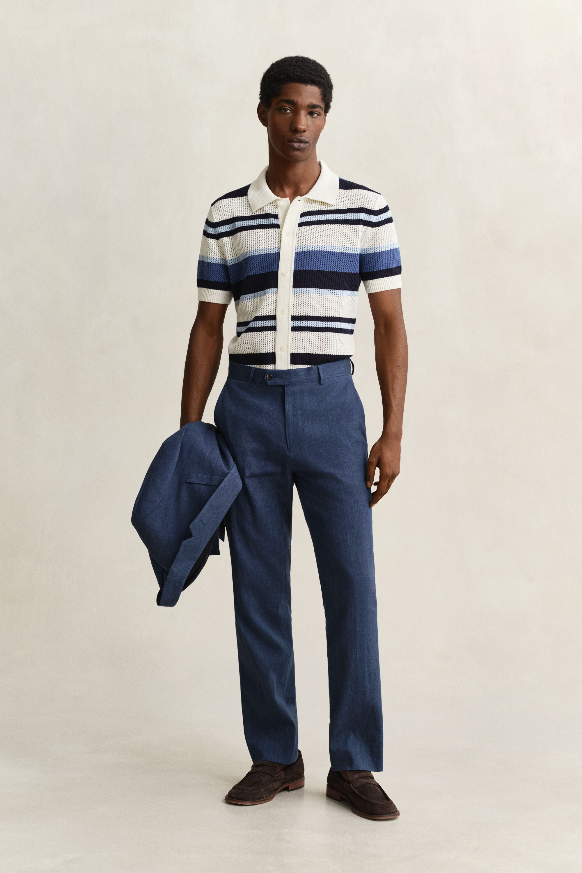 Kostuumbroek van linnenmix