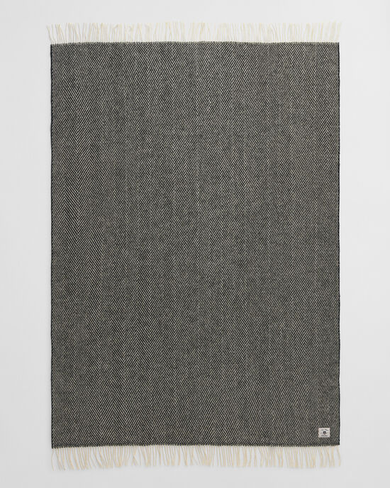 Jeté de lit en laine à chevrons