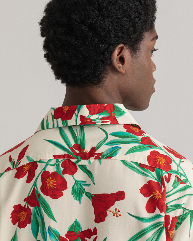 Relaxed Fit Pure Prep lyocell hemd met korte mouwen en bloemenprint