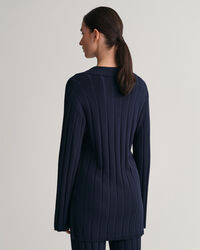 Pull en maille côtelée à col ouvert