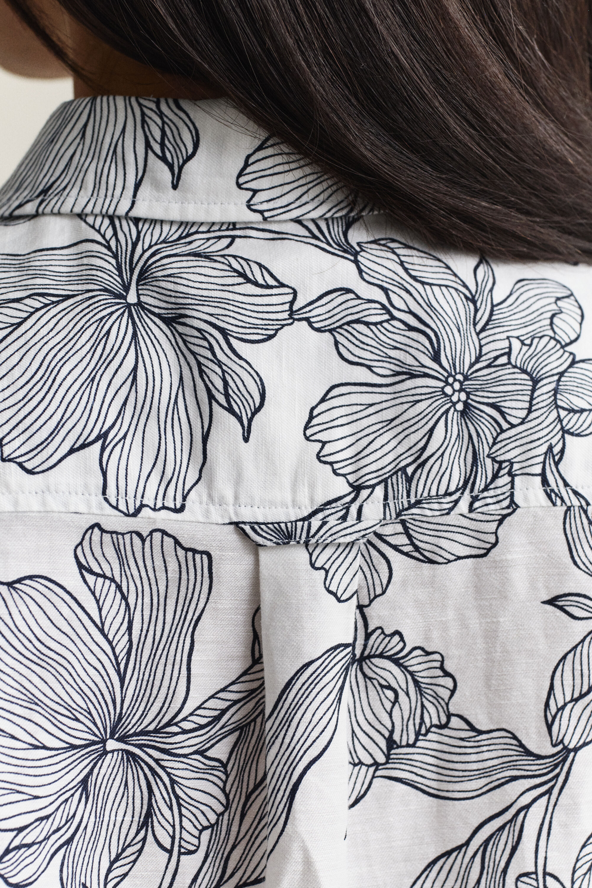 Chemise en lin florale