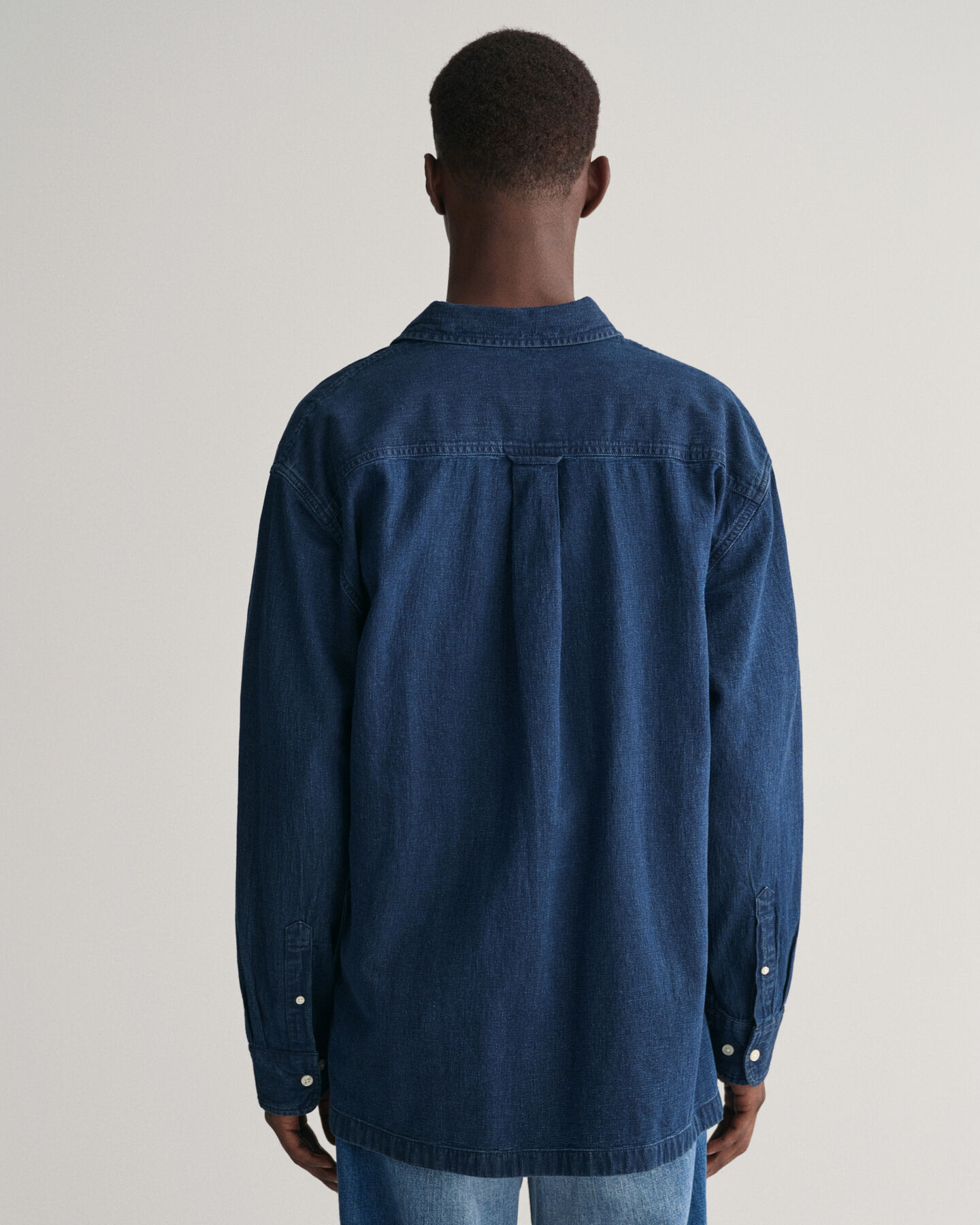 Relaxed Fit Indigo Textured hemd