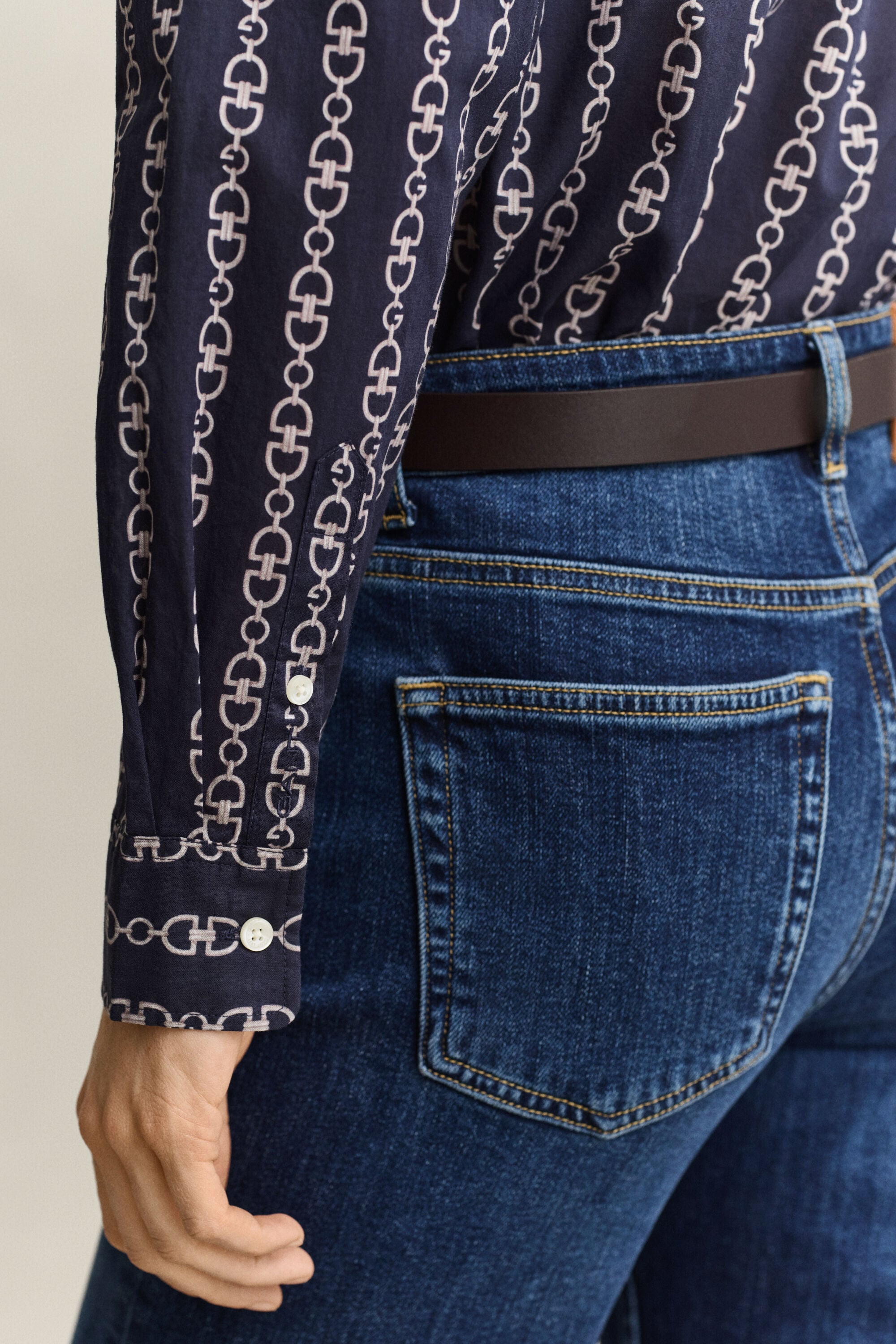 Chemise en voile de coton à motif imprimé