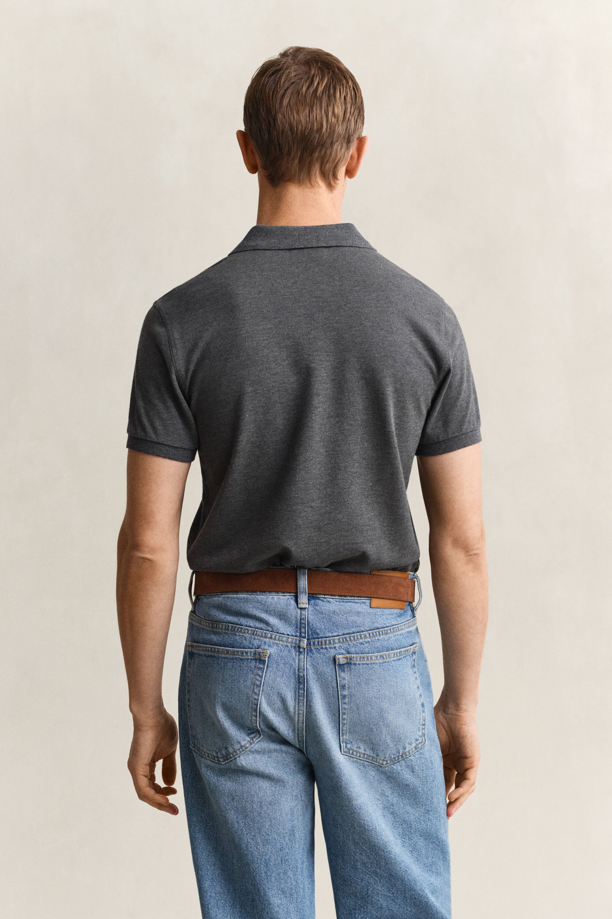 Slim Fit Shield piqué poloshirt