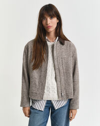 Wollen jas met contrasterende kraag