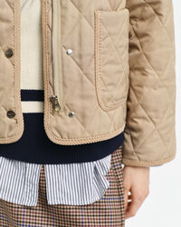 Gewatteerd jack met corduroy details