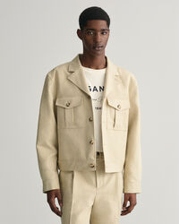 Veste de costume relaxed fit en coton et lin