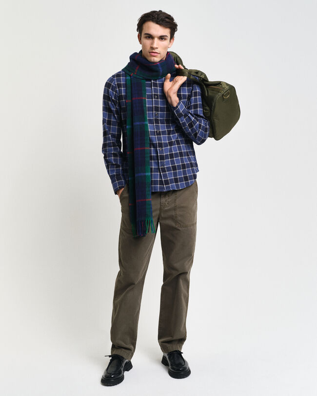 Regular Fit hemd met ruit en visgraatstructuur