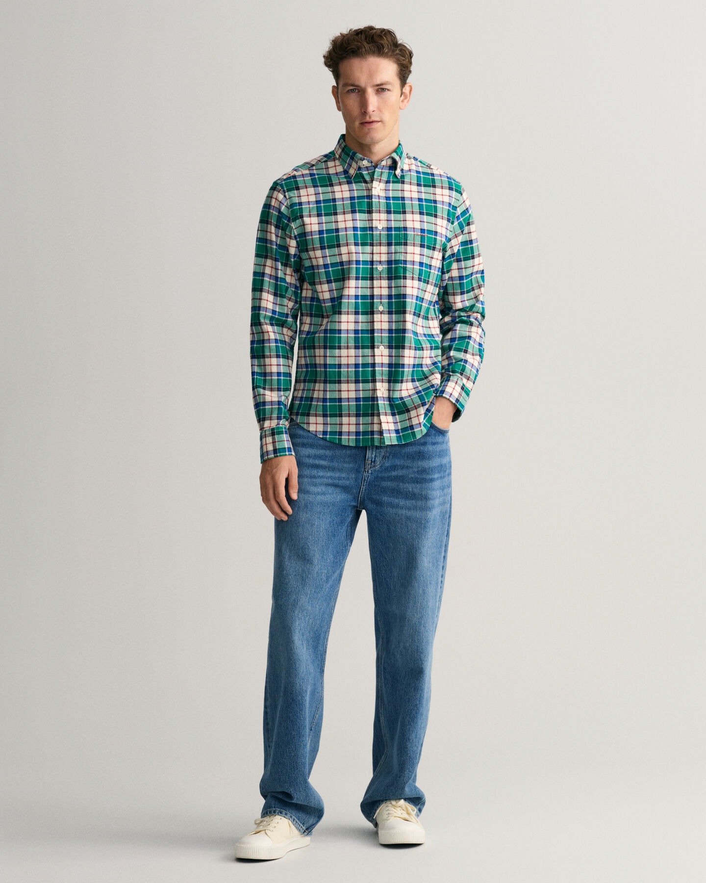 Chemise regular fit en coton Oxford &agrave; carreaux