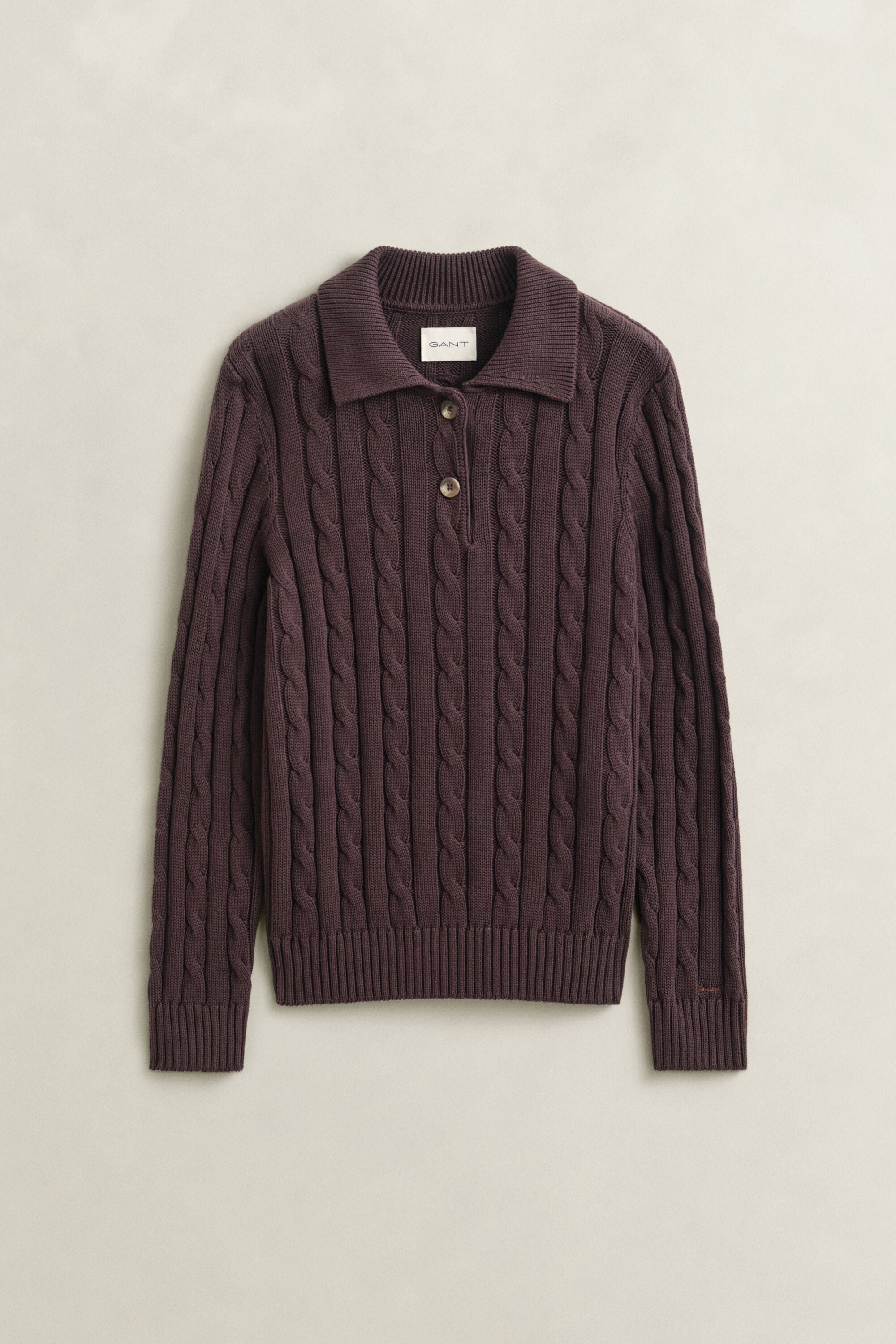Pull en maille de coton à torsades