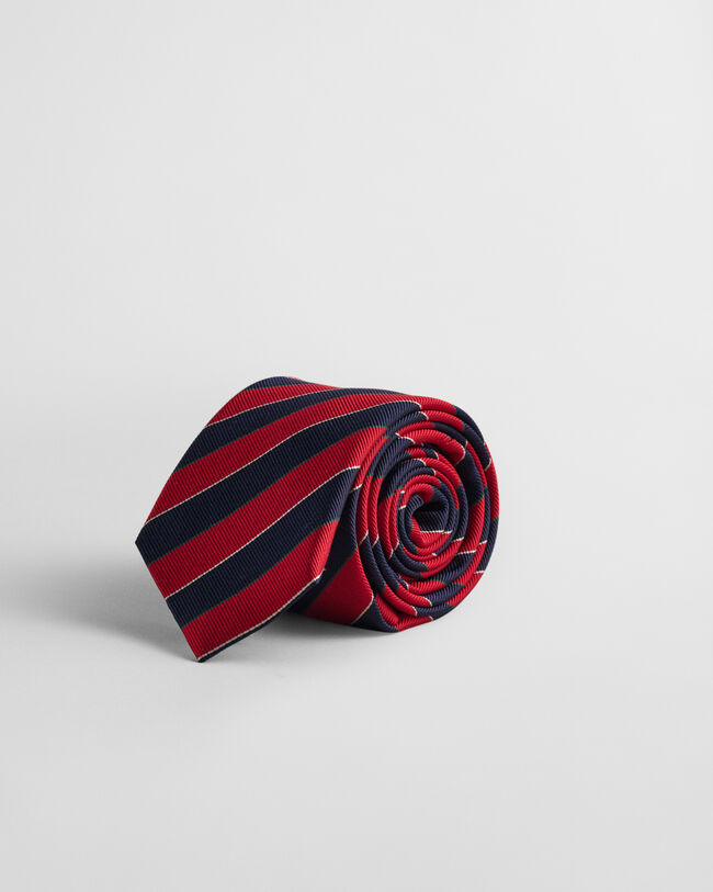 Cravate en soie à rayures