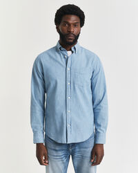 Regular Fit indigo chambray hemd